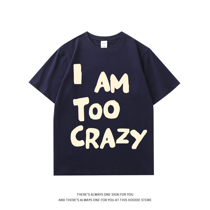 Women's Lazy Style Letter Print T-Shirt 2025 Summer New Loose Casual Age-Reducing Half Sleeve Tee Top
