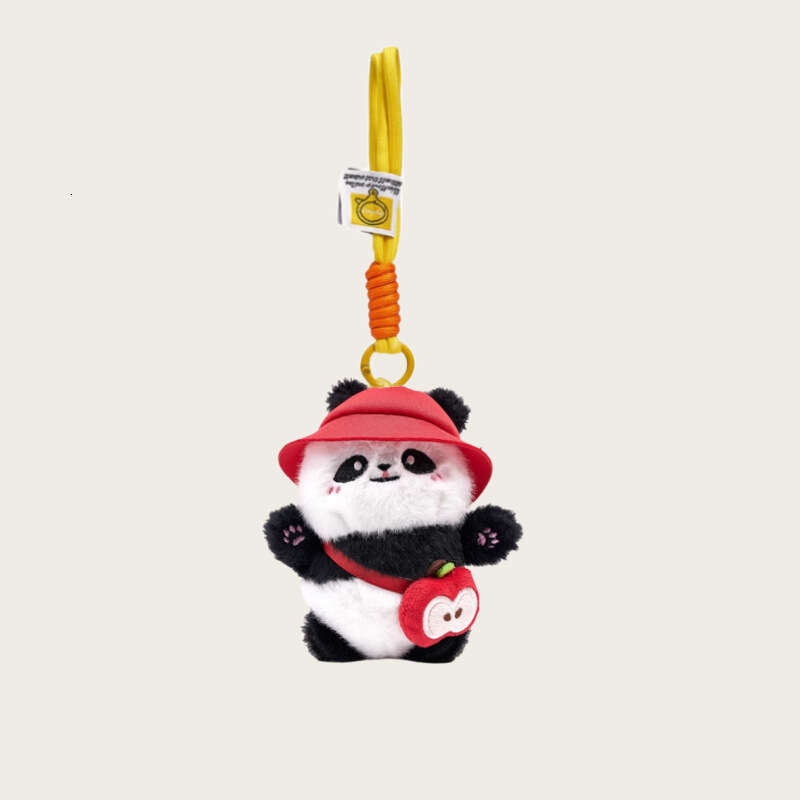 Little Car Keychain Gift Cute Cartoon Giant Panda Bag Pendant Plush Doll Backpack