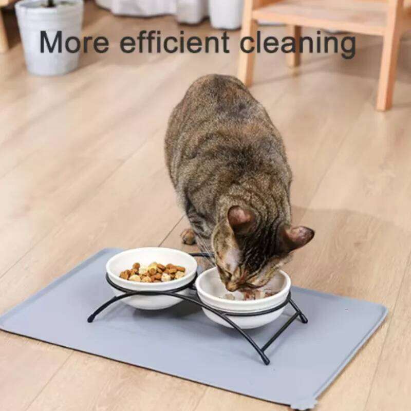 Silicone Meal Waterproof Anti-Slip Cat Food Puppy Feeding Bowl Mat No Cleaning Required Pet Accessories 26Y0312