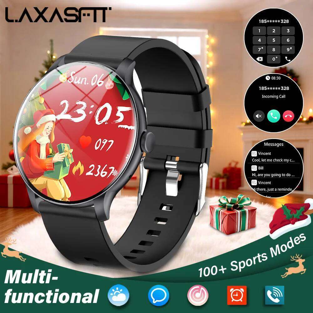 LAXASFIT 2025 New Smart Watch 1.52inch HD Full Touch Scree Bluetooth Dial Answer Smartwatch Men and Women Christmas Gifts