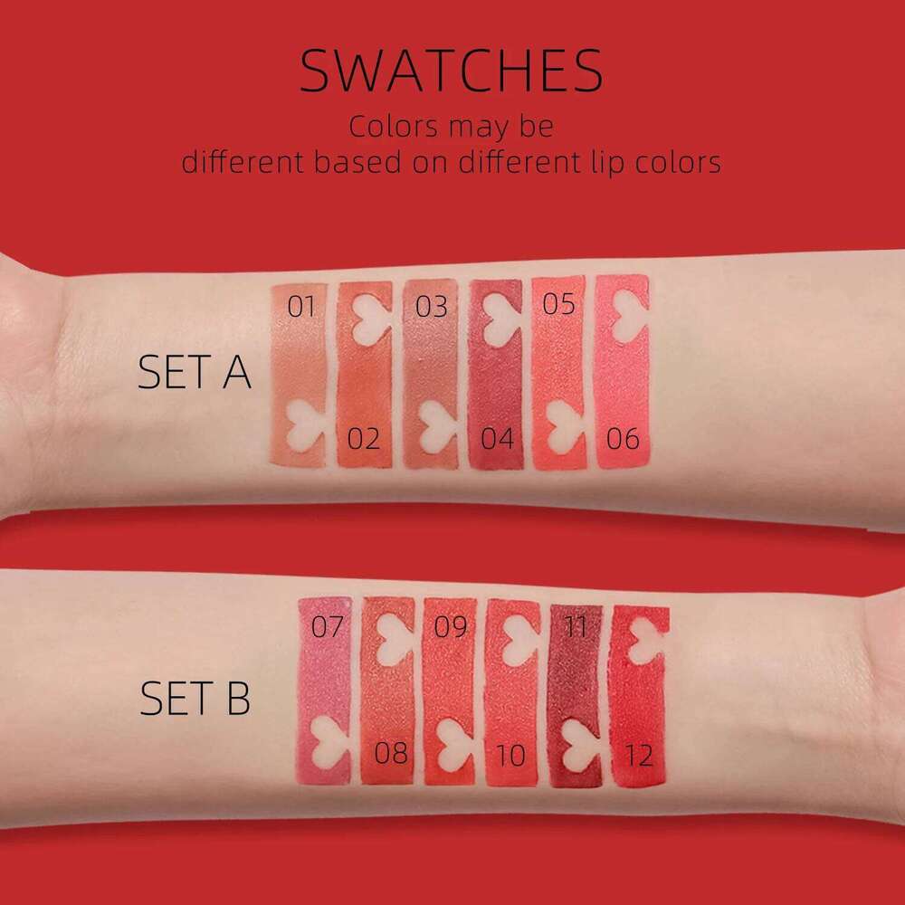 6 pcs /set matte gift box set non stick cup velvet moisturizing lipstick W260311