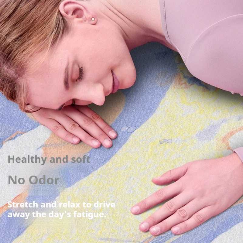 Lezyan 15mm Light Thin Foldable Suede Rubber Yoga Mat Towel Sweat-absorbing Non-slip Silent Gymnastics Workout Gym Exercise M260312