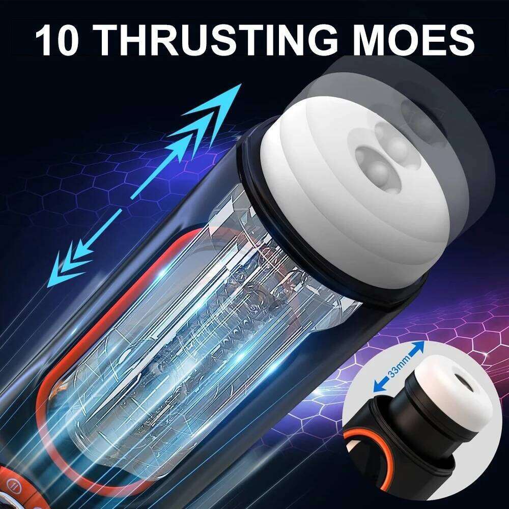 Electric Telescopic Sucking Vibration LCD With Hands-free Penis Exercise Device Male Masturbation Plane Cup Adult Products Z260312