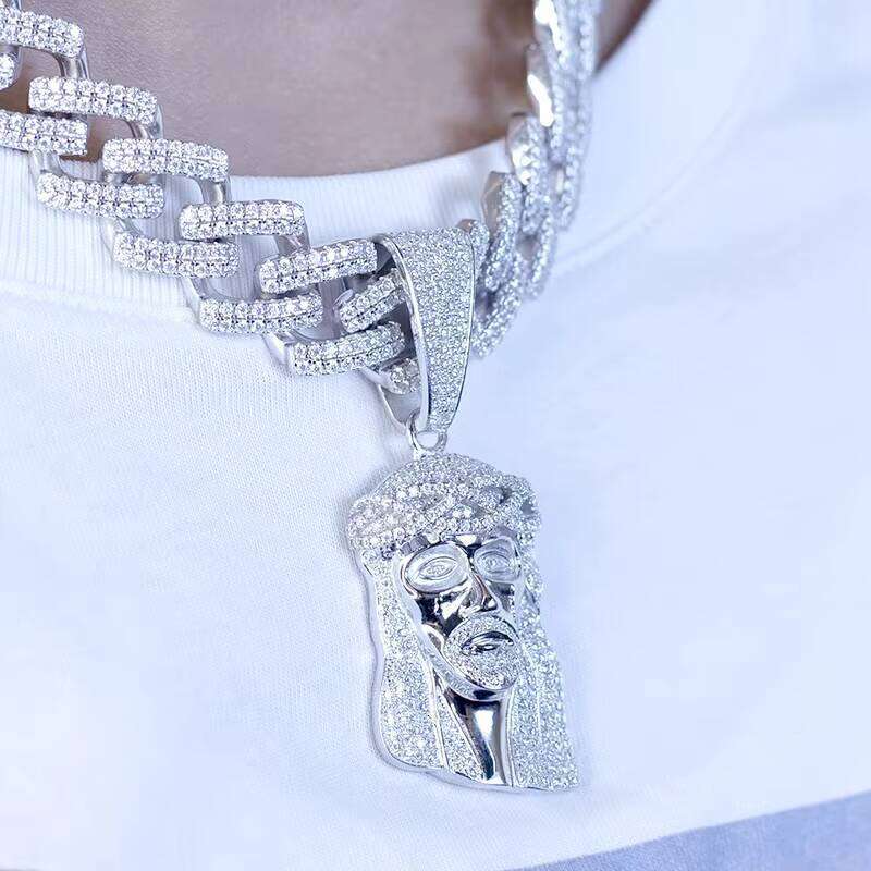 Jewelry Sier Moissanite Jesus Pendant
