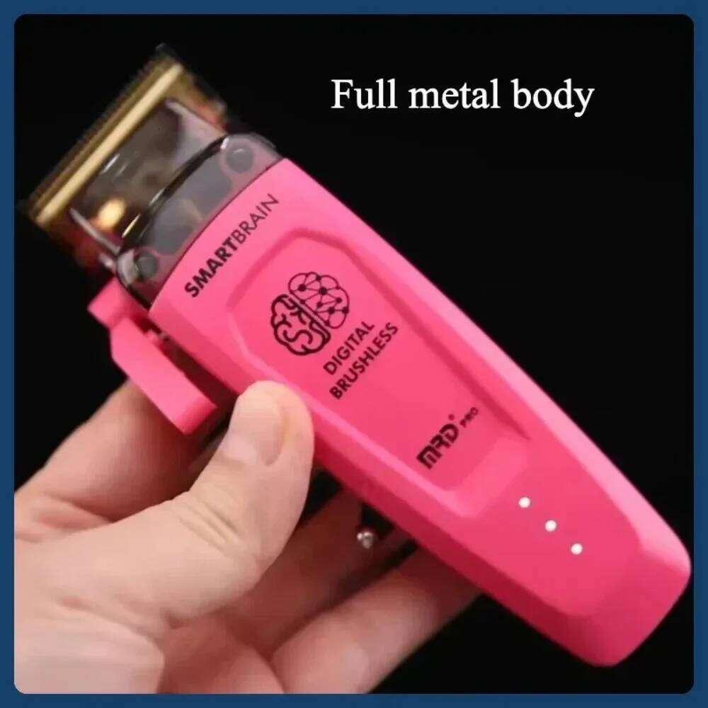 MRD HC-90-4 Smart Brain Men's Hair Clipper Professional Full Metal Lift Height Torque Digital Brushless Motor Cordless Clippers C260312