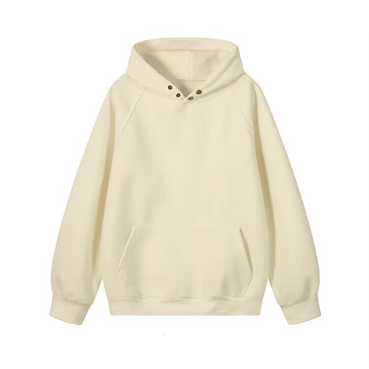 Heavy Vintage Double-button Quilted Hooded Sweatshirt For Designer Hoodie Men Loose Fit Stylish And Cool Style Suitable For Students And Couples