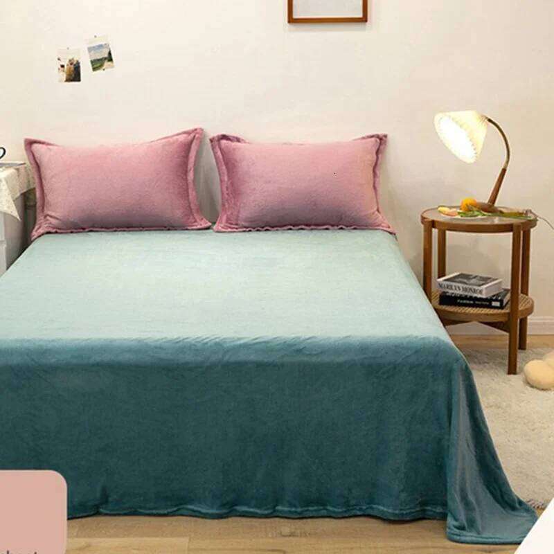 Ultra-thick Flannel Fleece King Size for Winter Warm Flocked Queen Duvet Cover Set Single Double Plush Bedding Sets H260312