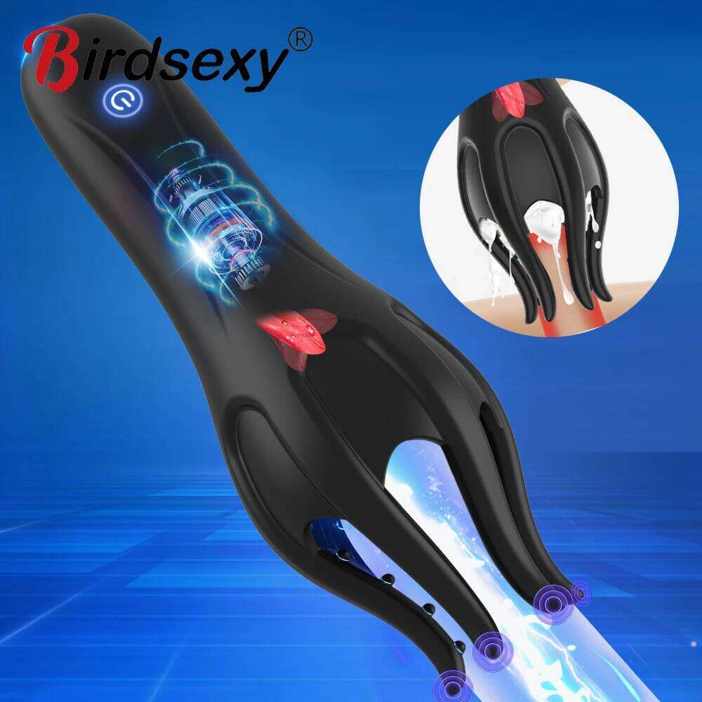 Glans Vibrating Tongue Licking Masturbator Oral Blowjob Lasting Delay Endurance Training Male Sex Toys for Men Z260312