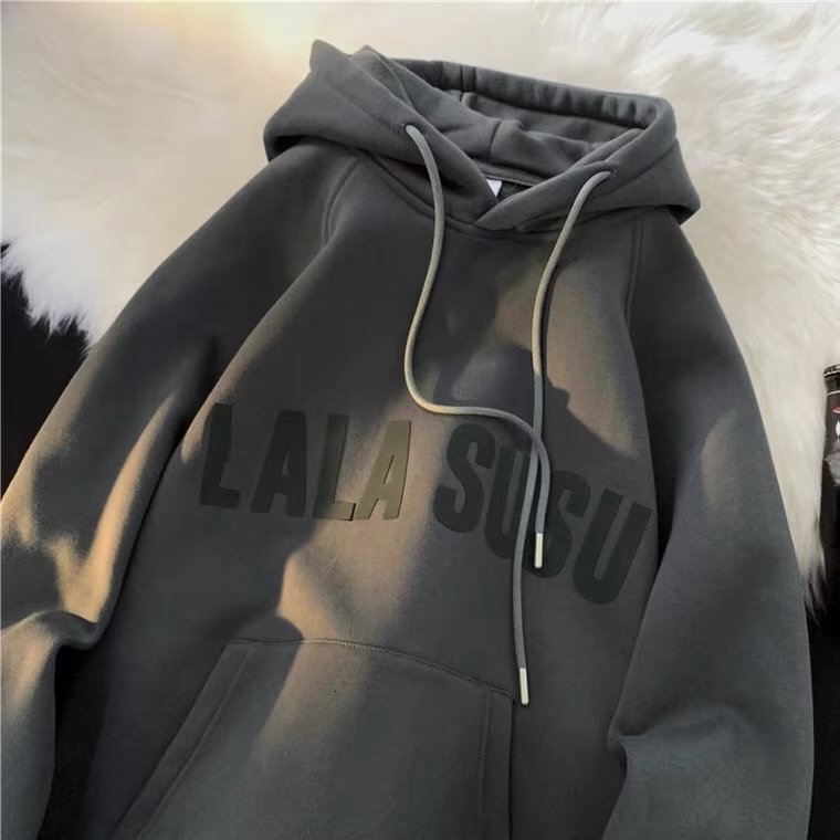 Heavyweight Sweatshirt For Men Winter Retro Fleece Lined Thickened Hooded Jacket Autumn Winter Designer Hoodie Ins Trendy Brand Top