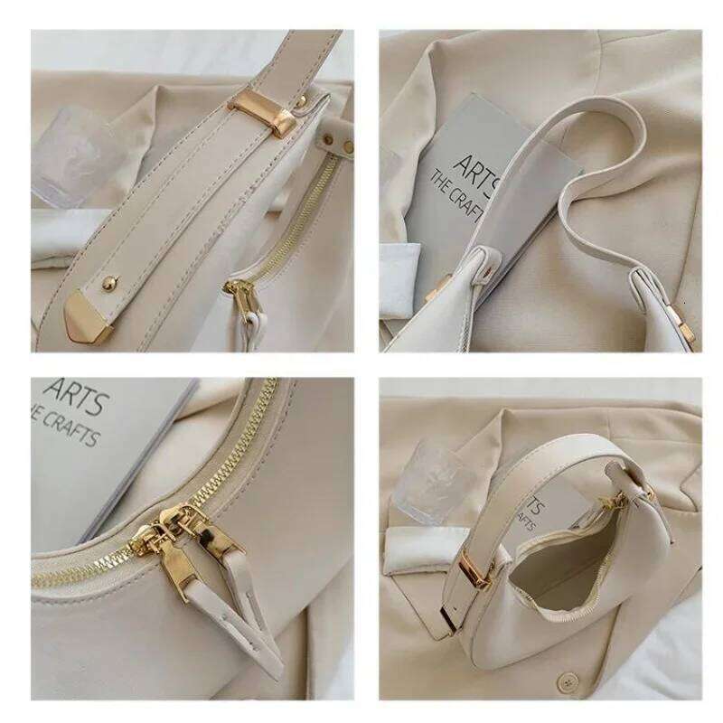 Luxury PU Leather Women S Shoulder With Adjustable Strap Fashionable Solid Color Half Moon Hobo Bag TIANOUDAISHU