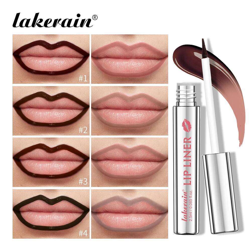 Lakerain 4-Color Matte Lip Liner Pencil Precise tip for defining contours Long-lasting waterproof formula Transfer-proof lip W260311