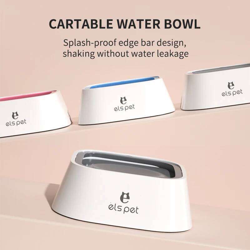 Elspet Drinking Water Floating Non-Wetting Mouth Vehicle mounted floating Dog Cat Bowl Without Spill 1L water dispense 26Y0312