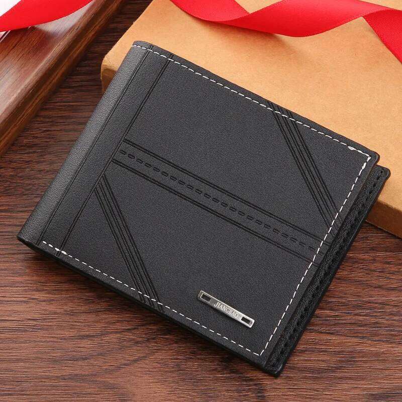Men's Mens Short Youth Fashion Horizontal Soft Leather Business Credit ID Card Holder Wallet Billfold Purse