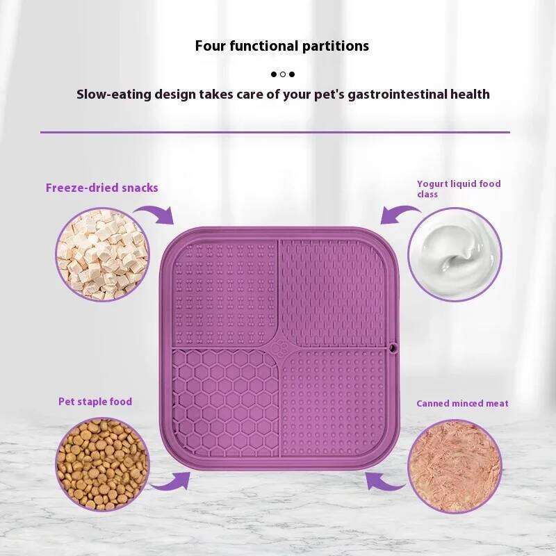 Silicone Dogs Lick Mat Pet Cat Slow Plate for Bathing Distraction Sucker Food Training Dog Feeder Supplies 26Y0312