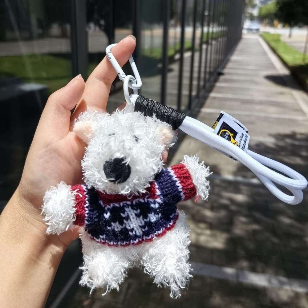 Pilot cartoon West Highland dog bag pendant keychain girlfriend gift plush car decoration trendy toy