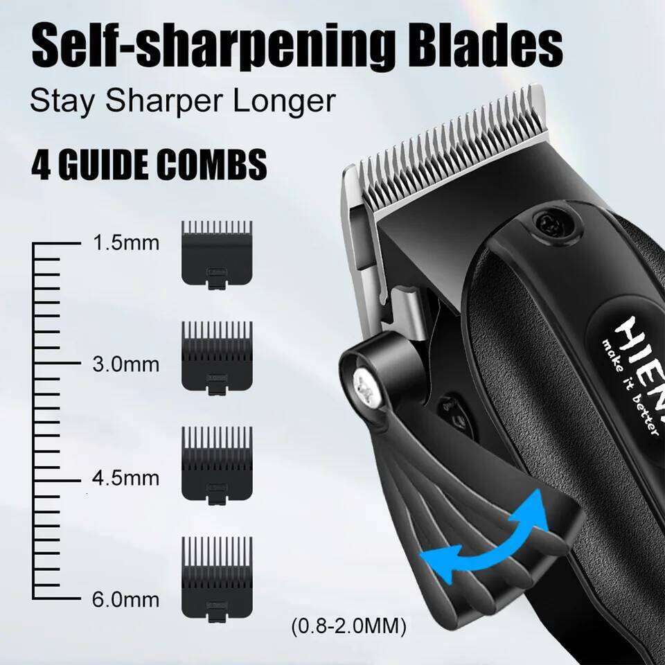 HYN-222 Professional Clippers 5V1A Rechargeable Hair Trimmer Stainless Steel Blade Black Washable Head For Men Styling Tool C260312