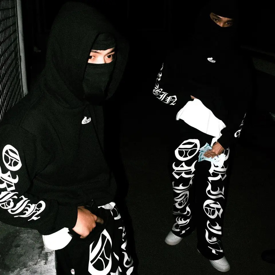 American hooded pullover trousers personality letter printing men and women sweatshirts street fashion hip-hop style suit 260311