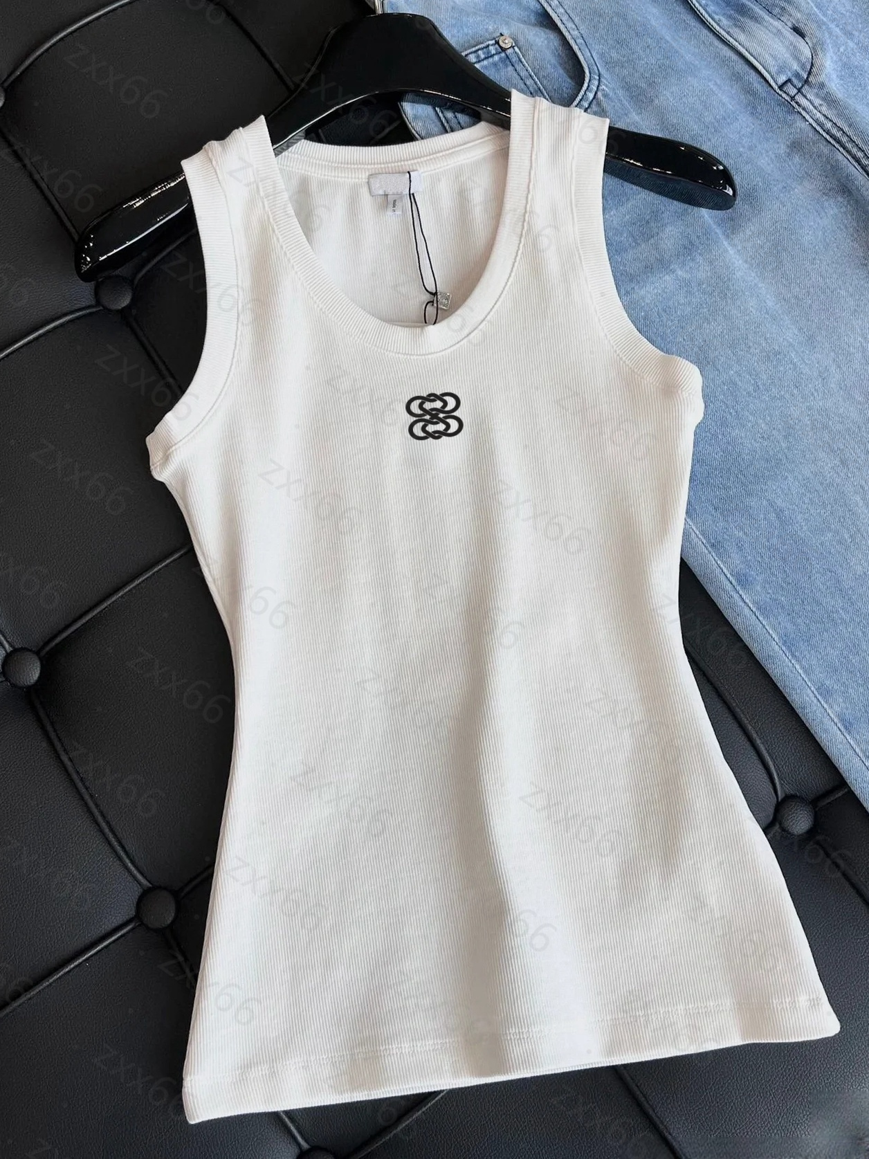 Womens Tank Top Summer Slim Sleeveless embroidery Camis Croptop Outwear Elastic Sports Knitted Tanks 015