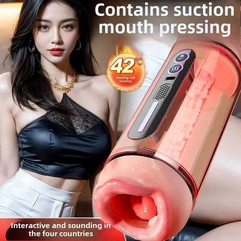 2-in-1 Men's Electric Cup Automatic Sucking Masturbation Toy Vaginal Oral Deep Throat Sex Vibration Machine For Men Z260312