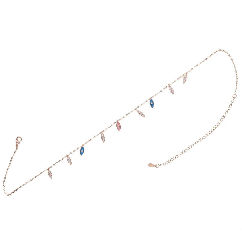 Rose gold Color pastel white pink blue enamel cute lovely charms Elegance fashion choker necklace 260311