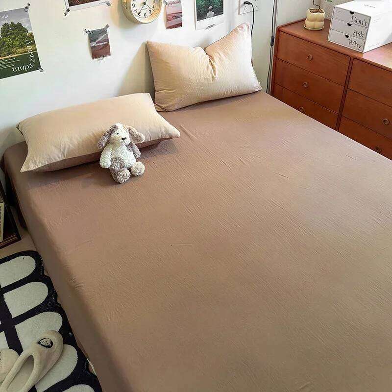 New Duvet Super Soft Pure Color Wash Quilt Cover 4-piece Bedding Set 3-piece Dormitory 180x220 200x230 Skin-friendly H260312