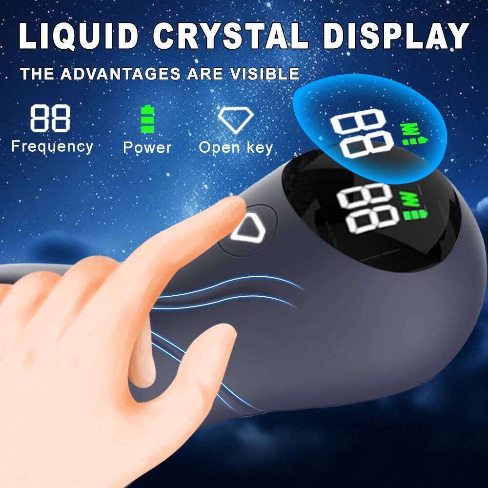 Electric Shock Vibrator Penis Glans Stimulator Strong Vibration Led Display Delay Training Exerciser Extender for Male Mas Z260312