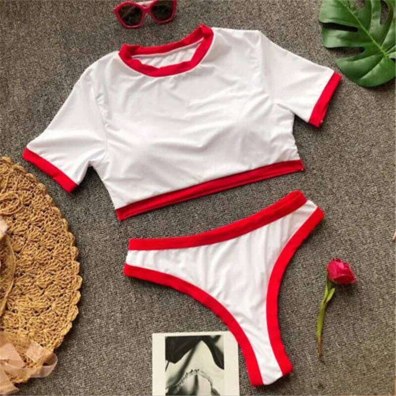 Women Summer Swimwear Bathing Suit Bikini + Top Beach Mesh See-Through T Shirt Set Women's Swimsuit Y260303