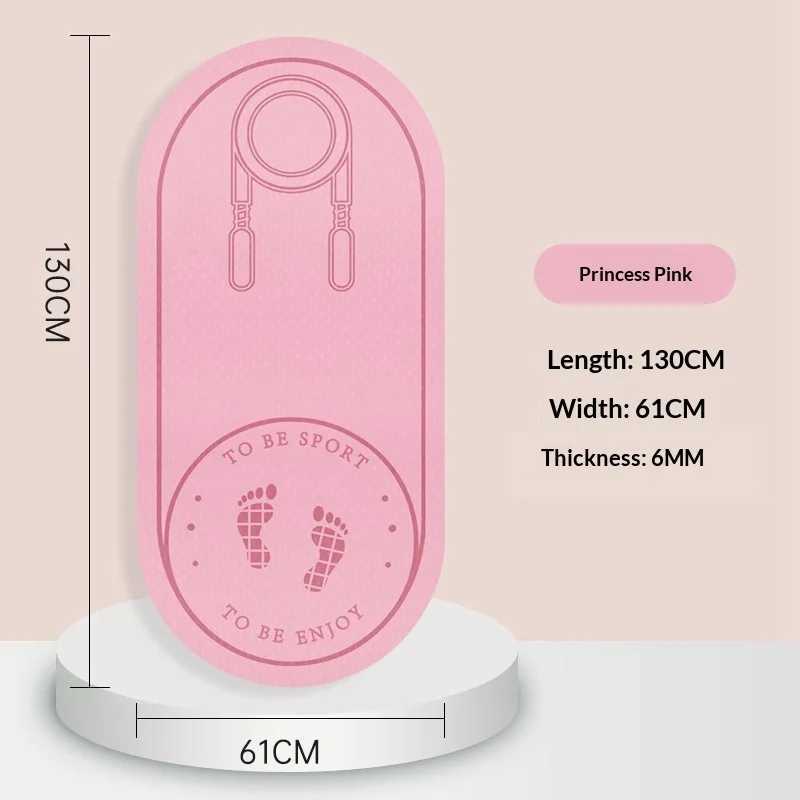 TPE Yoga Mat Jump Rope Noise Reduction Shock Absorbing Extra Thick Anti Slip Rubber Exercise Mat Indoor Home Gym Pink Blue M260312