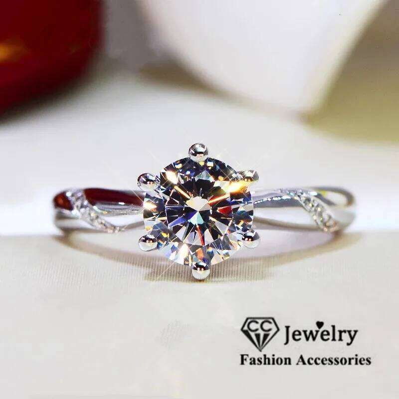 CC Luxury Women's Ring White Gold Plated Wedding Jewelry For Brides High Quality Engagement Gift Valentine's Day CC1575 H260312
