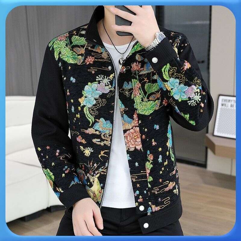 Teenager's Spring Autumn Embroidered In Coarse Cloth, Chinese Style With Magpie And Tree Branch Designs, Workwear Style, Fashionable Casual Jacke