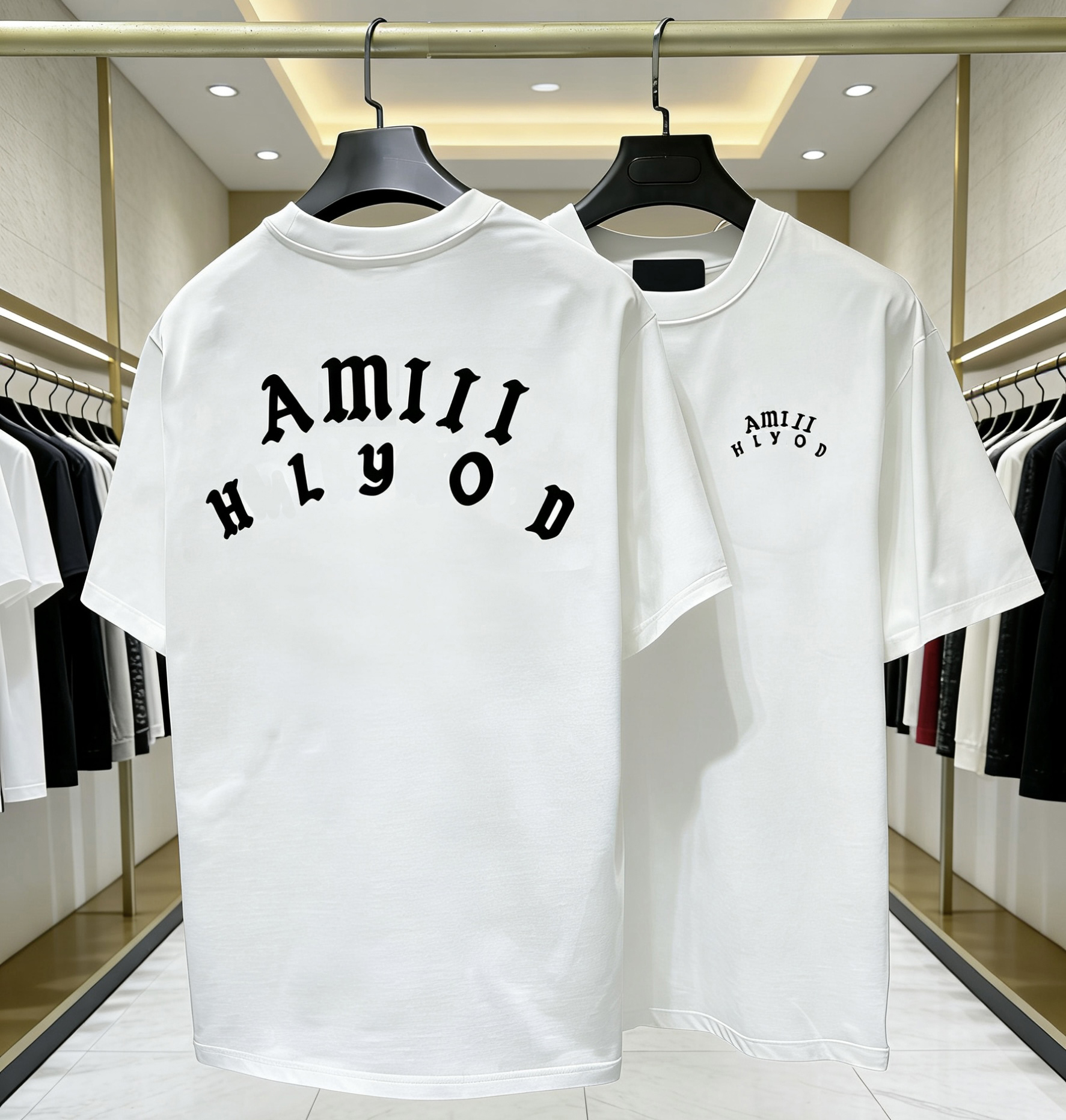 Men's design sportswear, fashionable short-sleeved T-shirt with letter patterns, short-sleeved couple's style T-shirt suitable for street wear