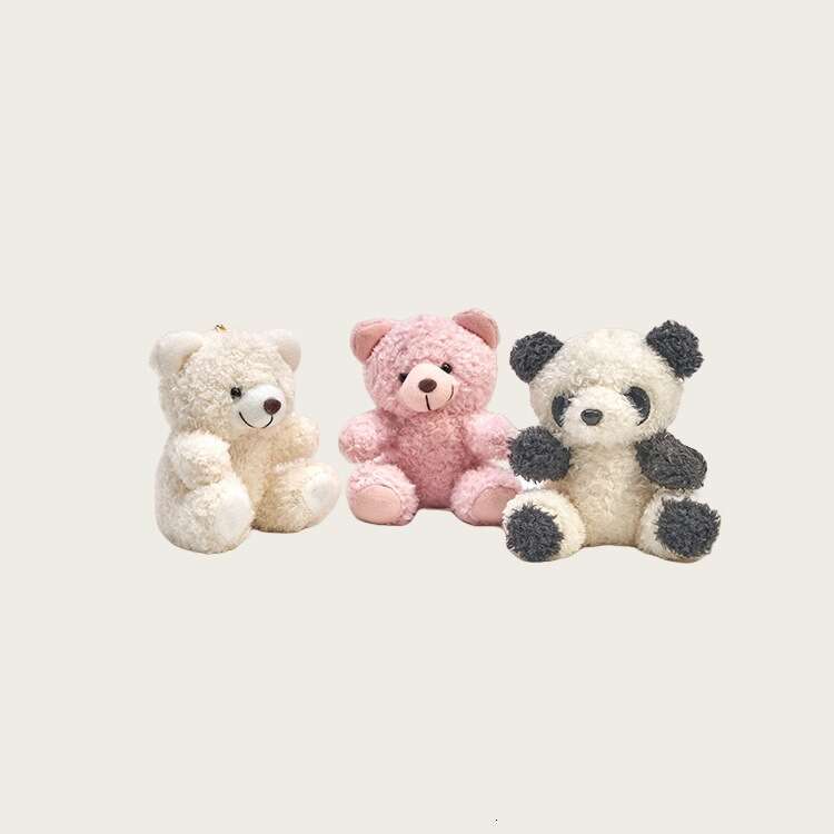 Cute pink bear toy bag pendant, new plush accessory