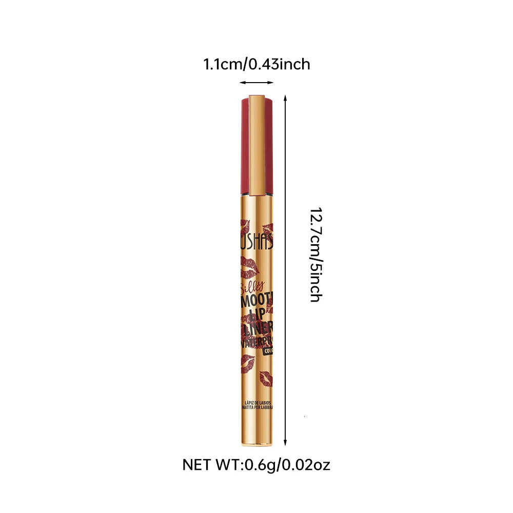 USHAS 12-color matte long-lasting lip liner waterproof sweatproof easy to color long-lasting non-stick cup lipstick pencil 260305