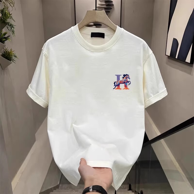 Luxury Luxury Designer Clothes Luxury Luxury Designer Clothes 2026 Year Of The Horse Heavy-Duty Pure Cotton T-Shirt American Style Trendy Luxury Short