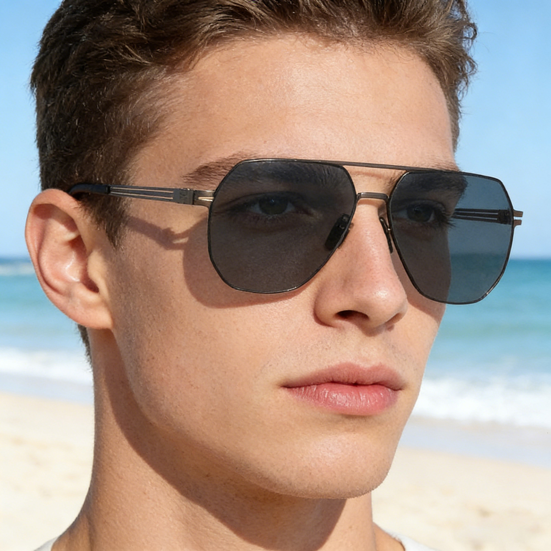 Outdoor Fishing Nylon Polarized Sunglasses for Men 2026 New Square Frame Glasses Men's High-End Sun Protection Eyewear