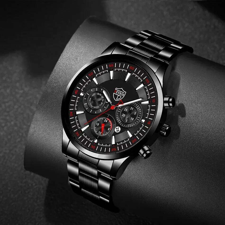 5p/set Business Casual Fashion Alloy Quartz Watch Set Men's Gift