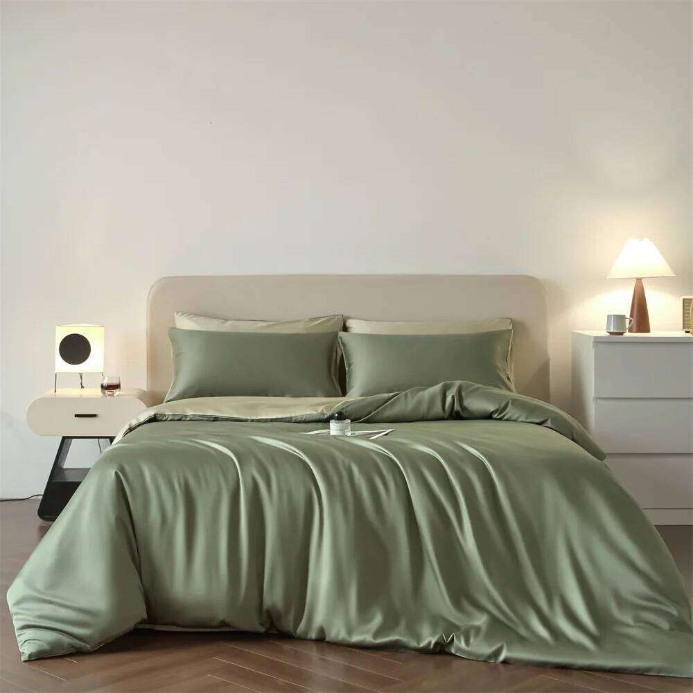 100% Silk Bed Sheet Bedding with Quilt Bedsheet Pillow Case High End Duvet Cover Set Queen Double Single H260312