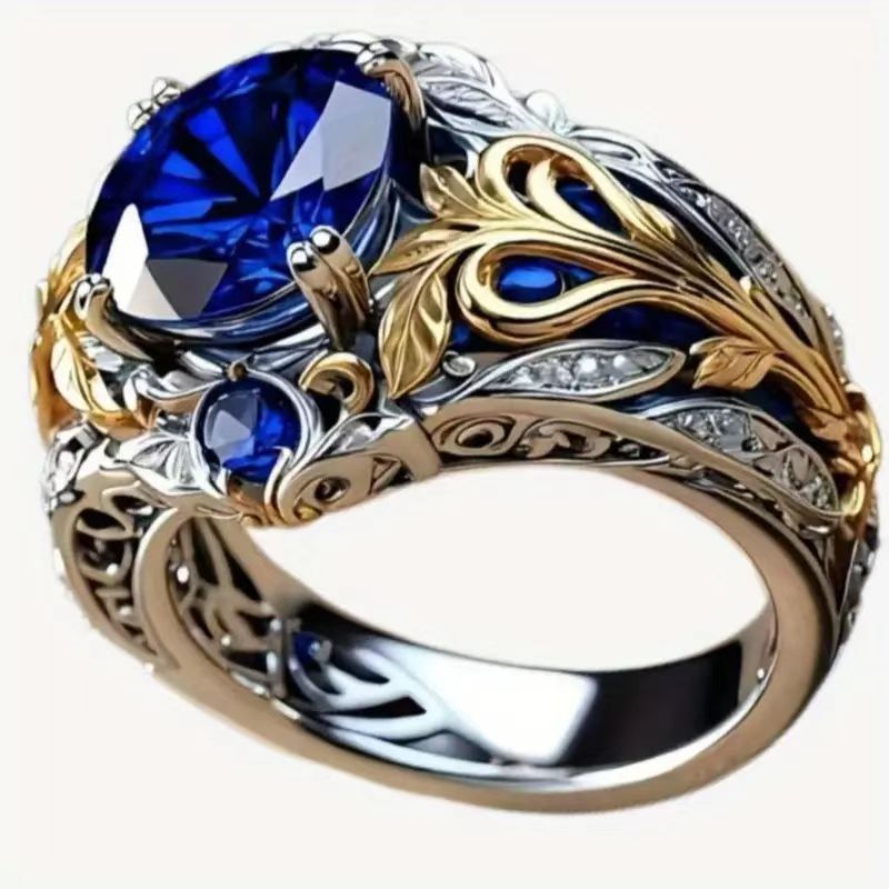 Designer vintage sapphire-encrusted ring