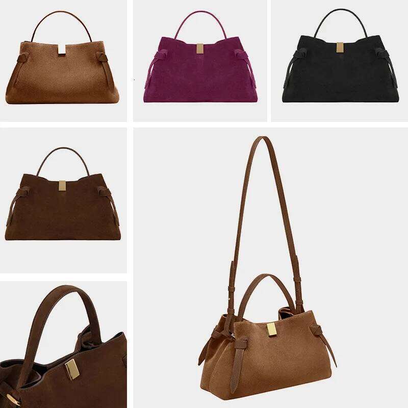 YUZEFI Trendy Retro Autumn Winter Suede Multifunctional Women's Handbag For Daily Commuting Large Capacity Bag