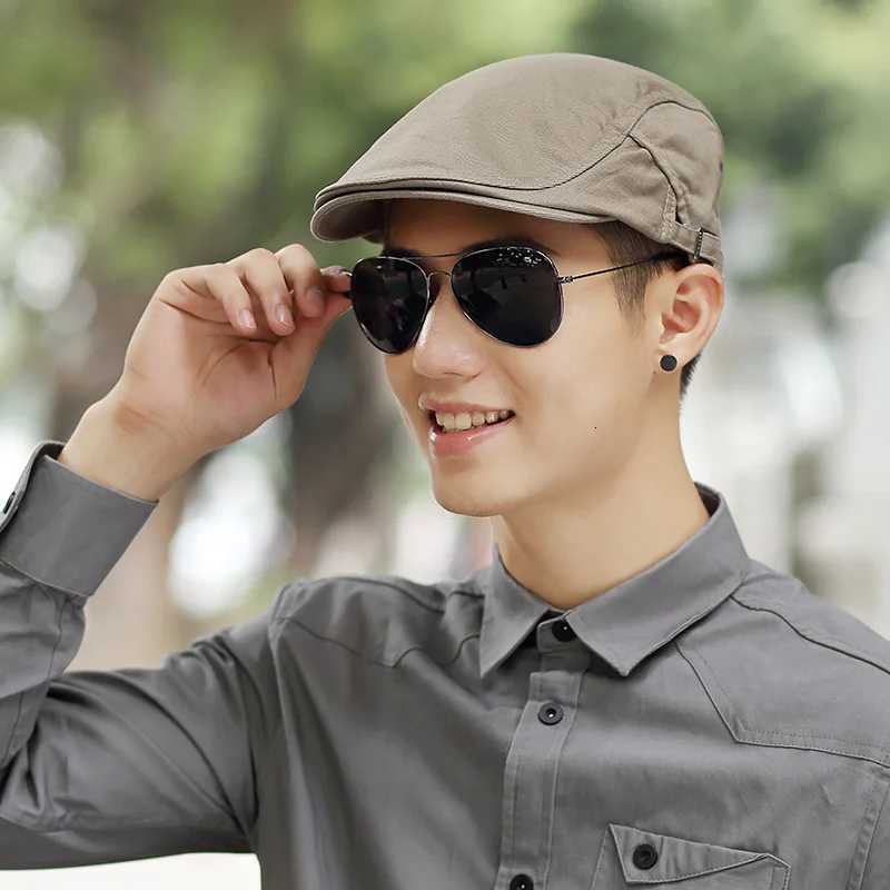 55-59cm 60-63cm male Summer Plus Size Newsboy Caps Men Casual Ivy Hat Pure Cotton Flat Peaked Cap Women Big Size Beret Hats H260312 - view 3
