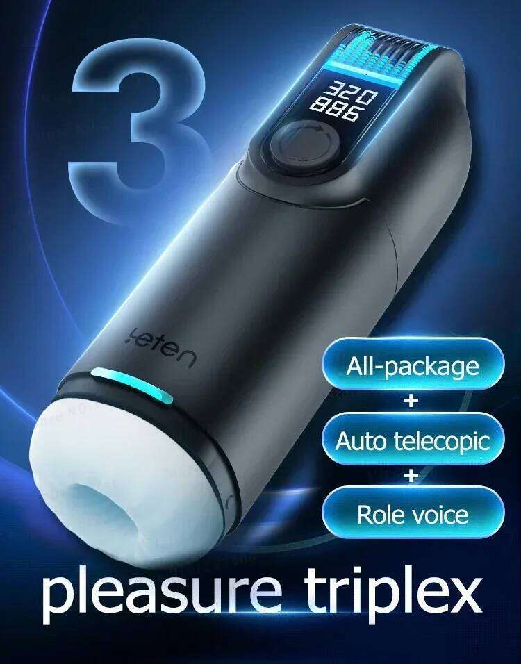 Leten Automatic Telescopic Powerful Sucking Male Masturbator Cup Voice Blowjob Vaginal Machine Adults Sex Toys for Men Z260312