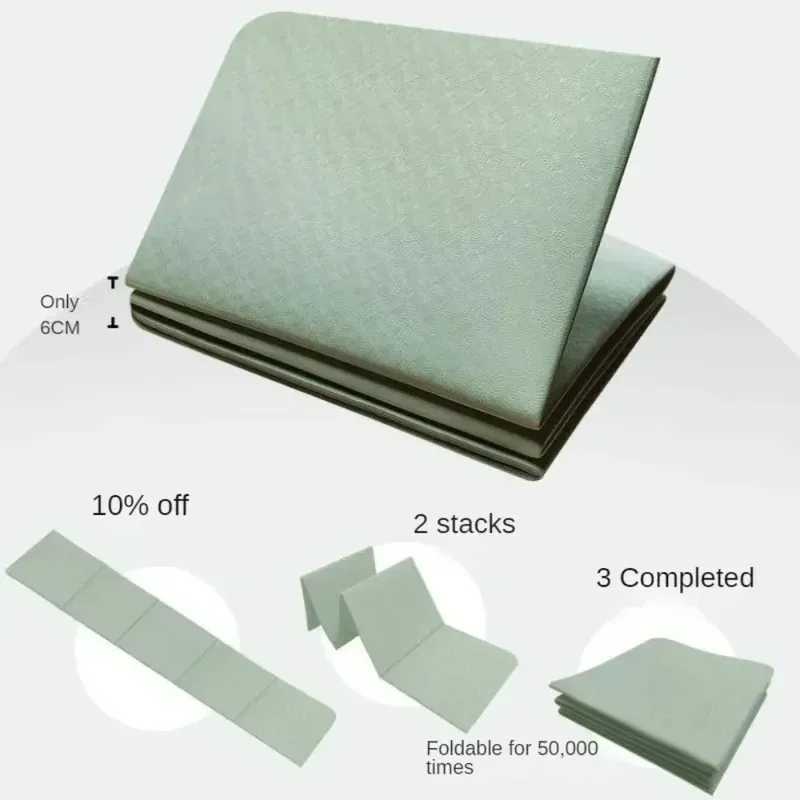 2025 new foldable Yoga Mat Eco Friendly TPE1836106cm Folding Travel Fitness Exercise Mat Double Sided Non-slip for Yoga M260312