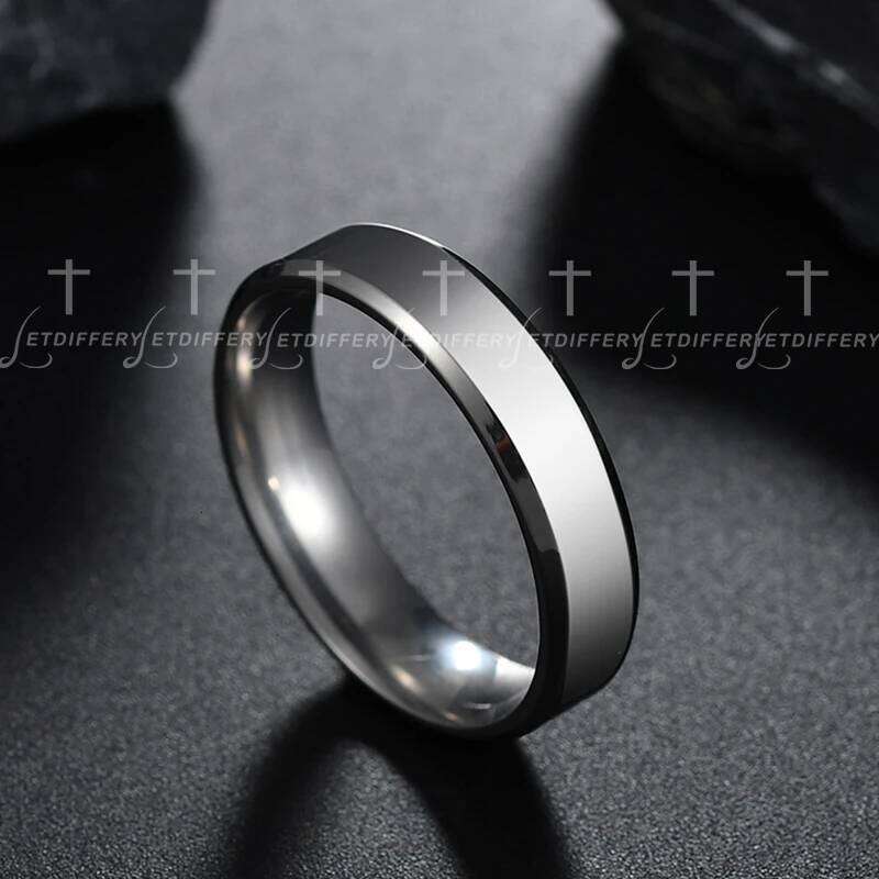 Letdiffery 6mm Simple Stainless Steel Men Ring Gold Color Women Fashion Jewelry Wholesale Size 5-13 H260312