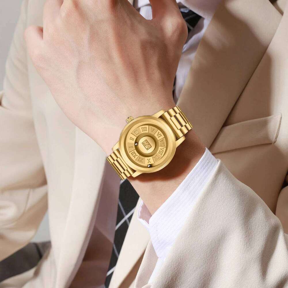 HANNAH MARTIN Quartz Black Maglev Stainless Steel Strap Fashion Business Clock Man Formal Gift Japanese Movement Top Watch