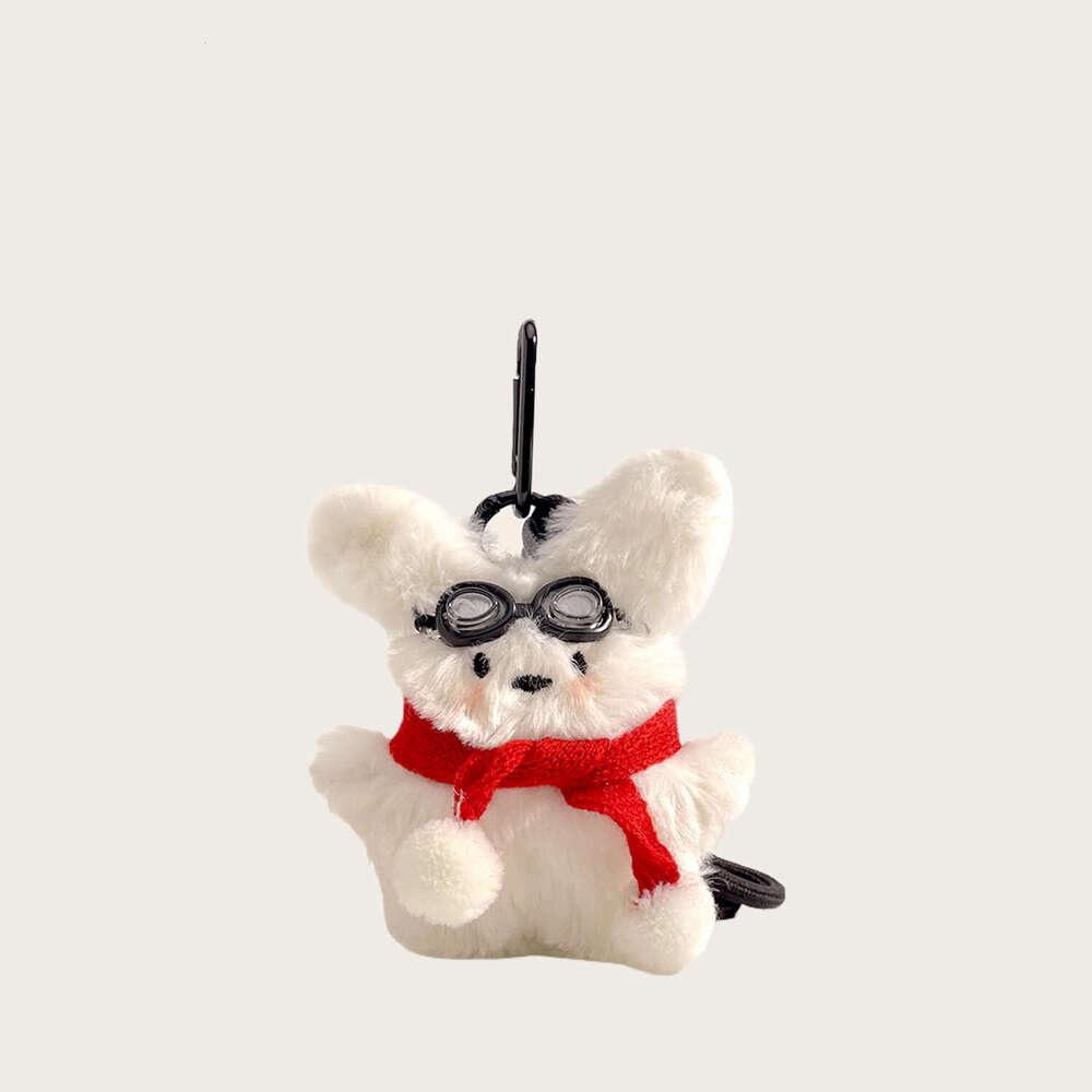 Cute Pilot Plush Little Dog Backpack Pendant Cartoon Small Doll Bag Accessory Gift