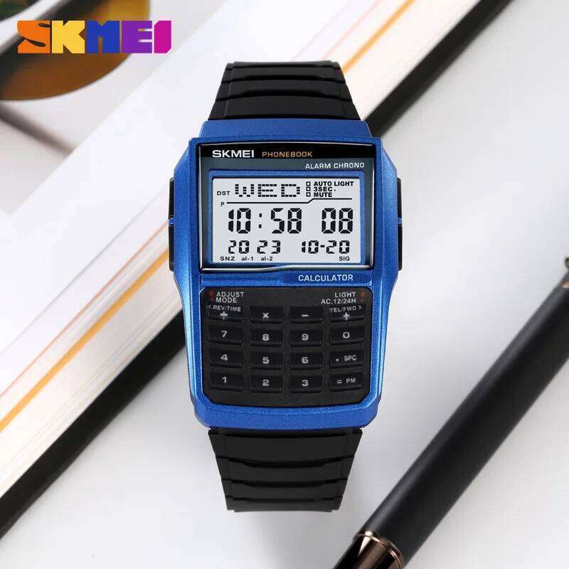 SKMEI 2255 Dual Time Sports calculator Watch for Men Digital Mens Wristwatches Countdown Casual Phone Book Montre Homme 1278