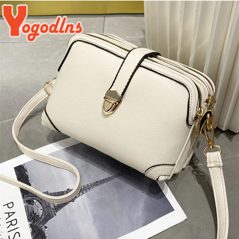 Yogodlns Fashion Phone Shoulder Bag Women PU leather Crossbody Casual Small Square Solid Color Messenger Handbag Purses 260227