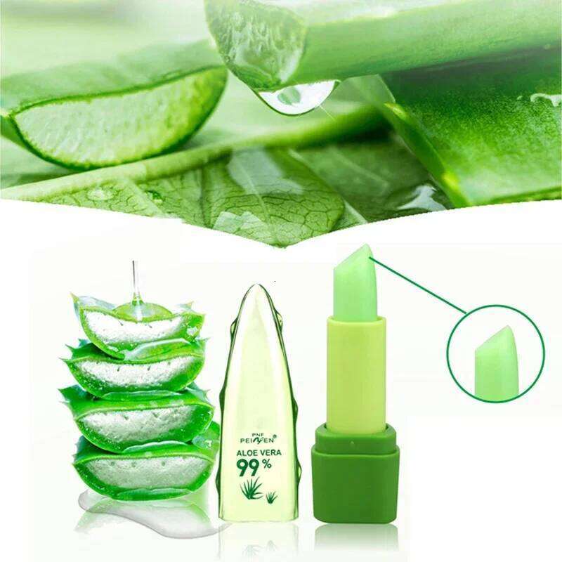 99% ALOE VERA Moistourizing Lips Batom Jelly Long Lasting Temperature Change Color Lipstick Makeup W260311