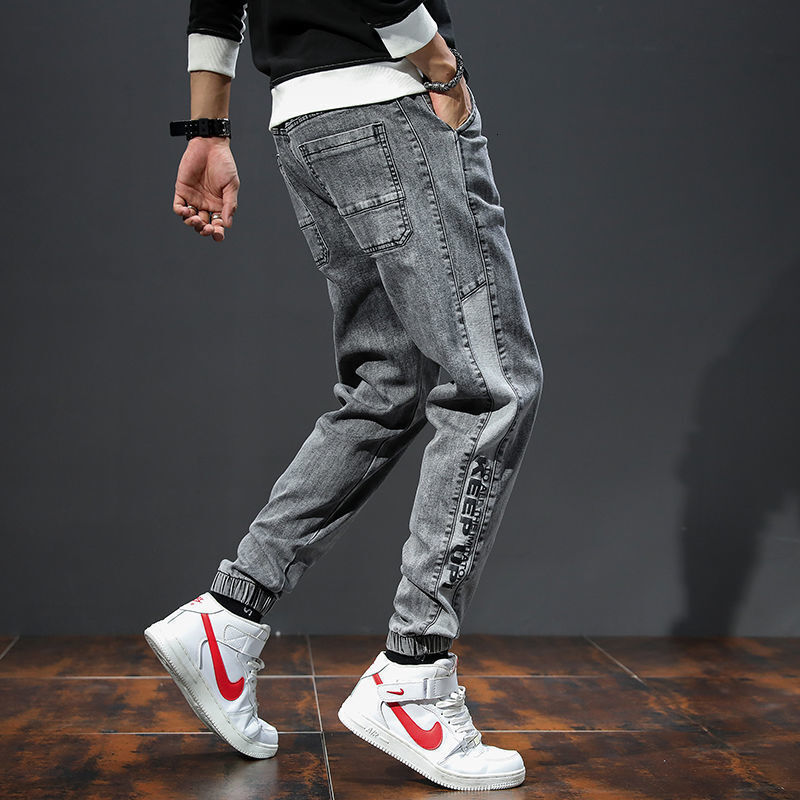 Spring And Autumn New Men's Jogger Pants Trendy Brand Loose Designer Pants Fit Versatile Fashionable Tapered Denim Casual Harem Pants