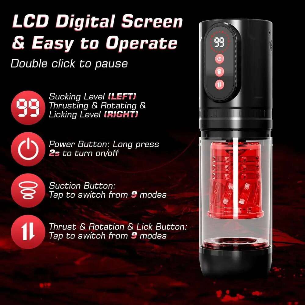 Automatic Telescopic Thrusting Rotating Male Masturbator Cup Licking Vibrating Masturbation Blowjob Pussy Adult Sex Toys for Men Z260312